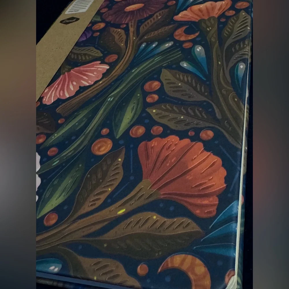Denik Nightsky Floral Debossed Journal Notebook - faux leather luxury soft touch